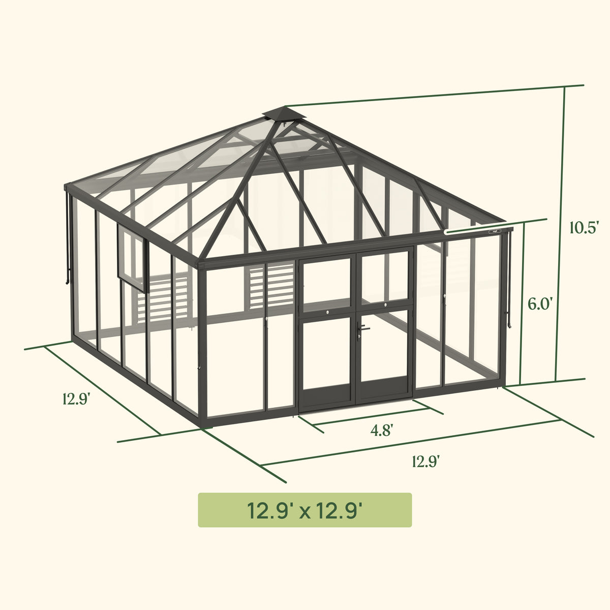 Vego Oasis Glass Greenhouse