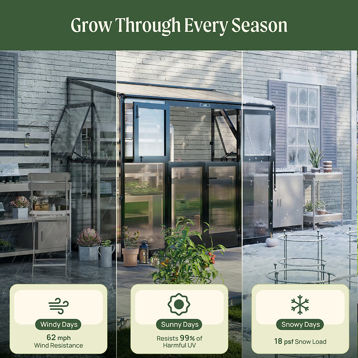 Vego Garden Lean-To Greenhouse