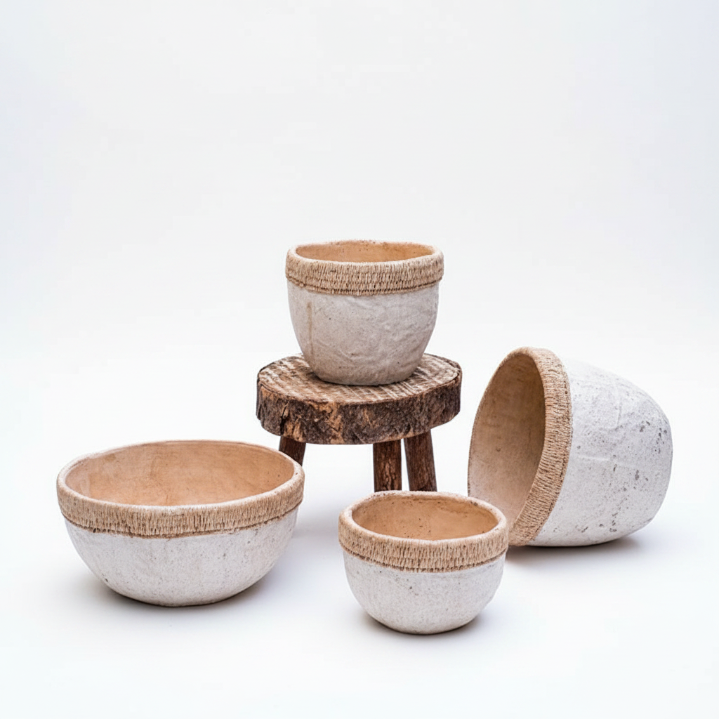 Rattan Pattern Edge Cement Planter