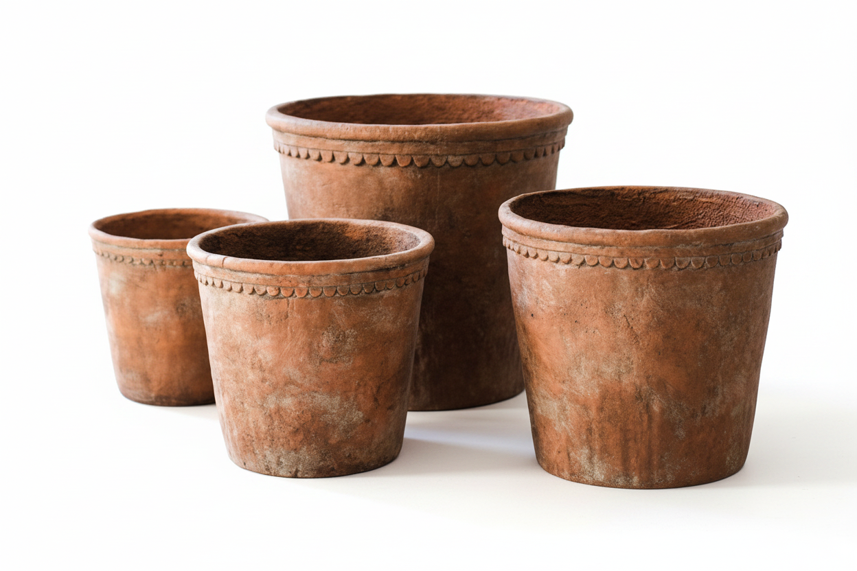 Large Terracotta Red Concrete Planter Pot