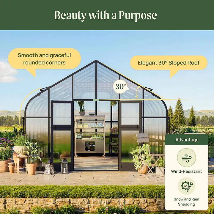 Vego Garden Pacific Series Greenhouse – 8.5 ft Wide