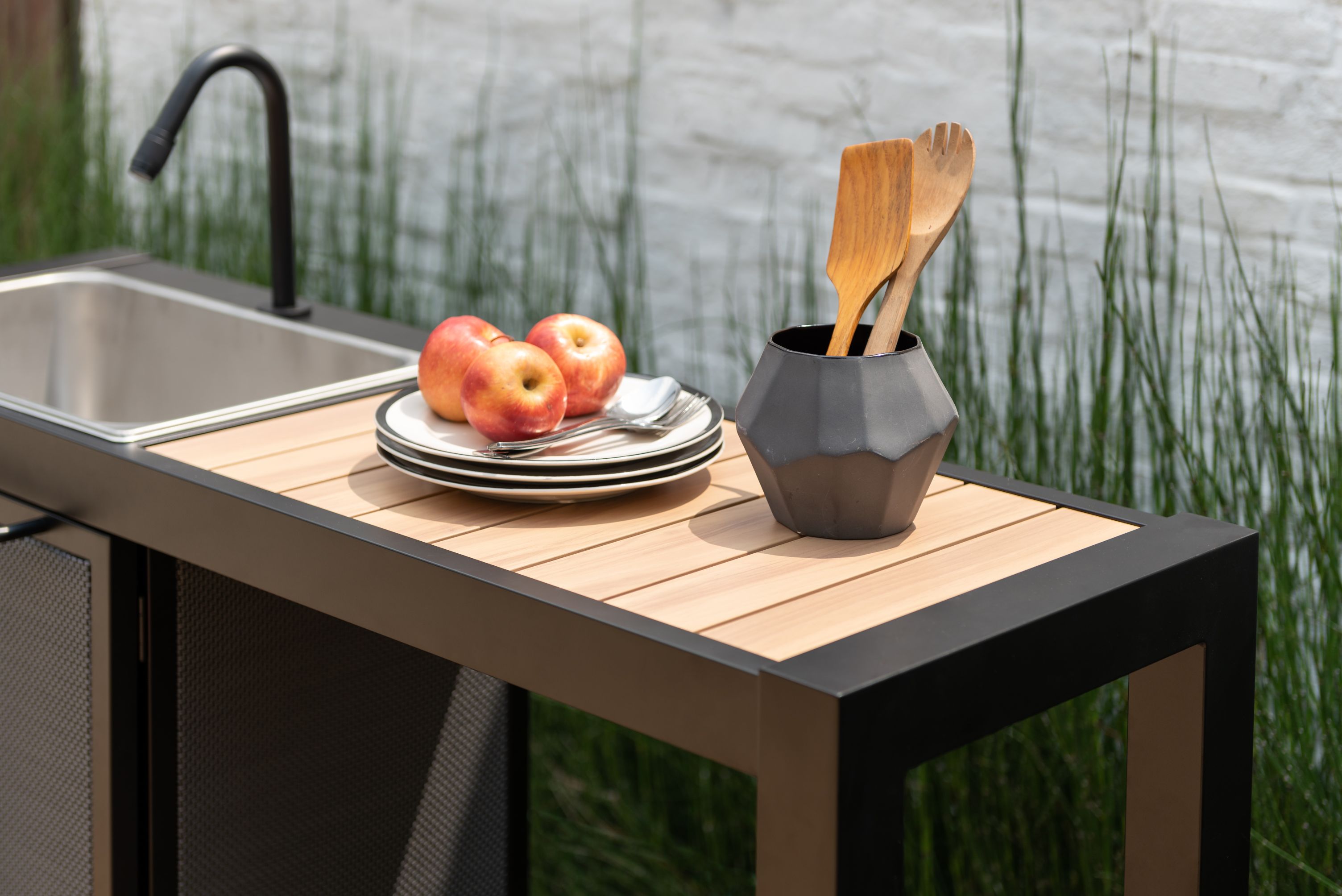 Panama Dark Outdoor Kitchen Sink & Prep Station