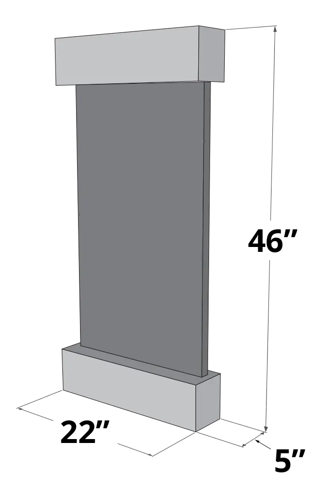 Adagio Inspiration Falls Wall Mounted Water Feature (30” x 69” x 6”)