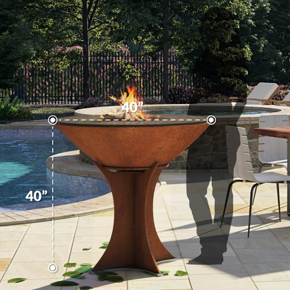 Arteflame XXL 40" Flat Top Grill — High Euro Base Starter Bundle