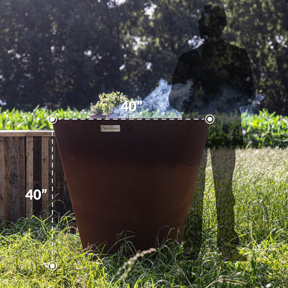 Arteflame Park Series — One-Piece CORTEN Steel Park Grill