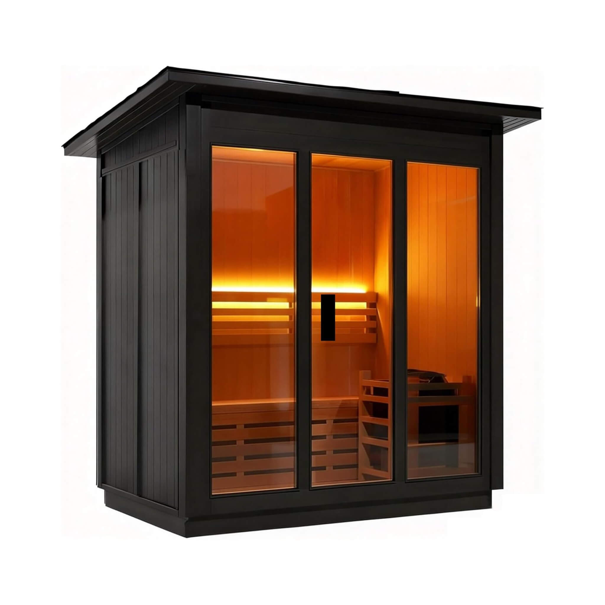 Custom 8-Person Luxury Canadian Hemlock Outdoor Steam Sauna With Heater And Stones [Made-To-Order]