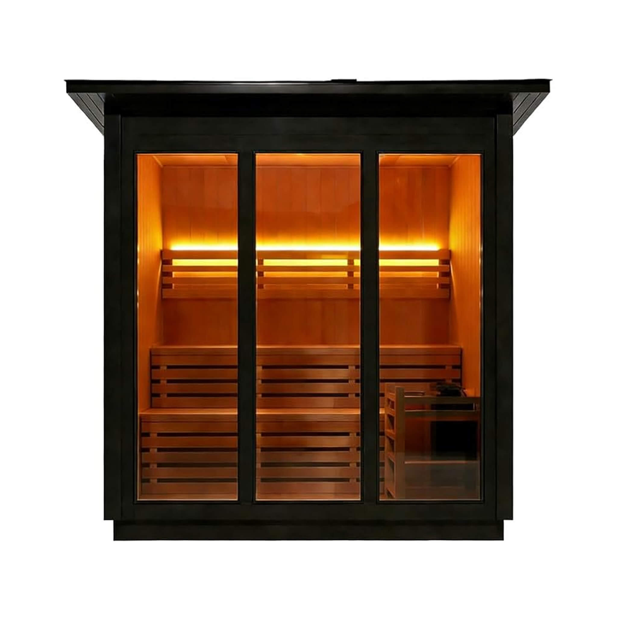 Custom 8-Person Luxury Canadian Hemlock Outdoor Steam Sauna With Heater And Stones [Made-To-Order]