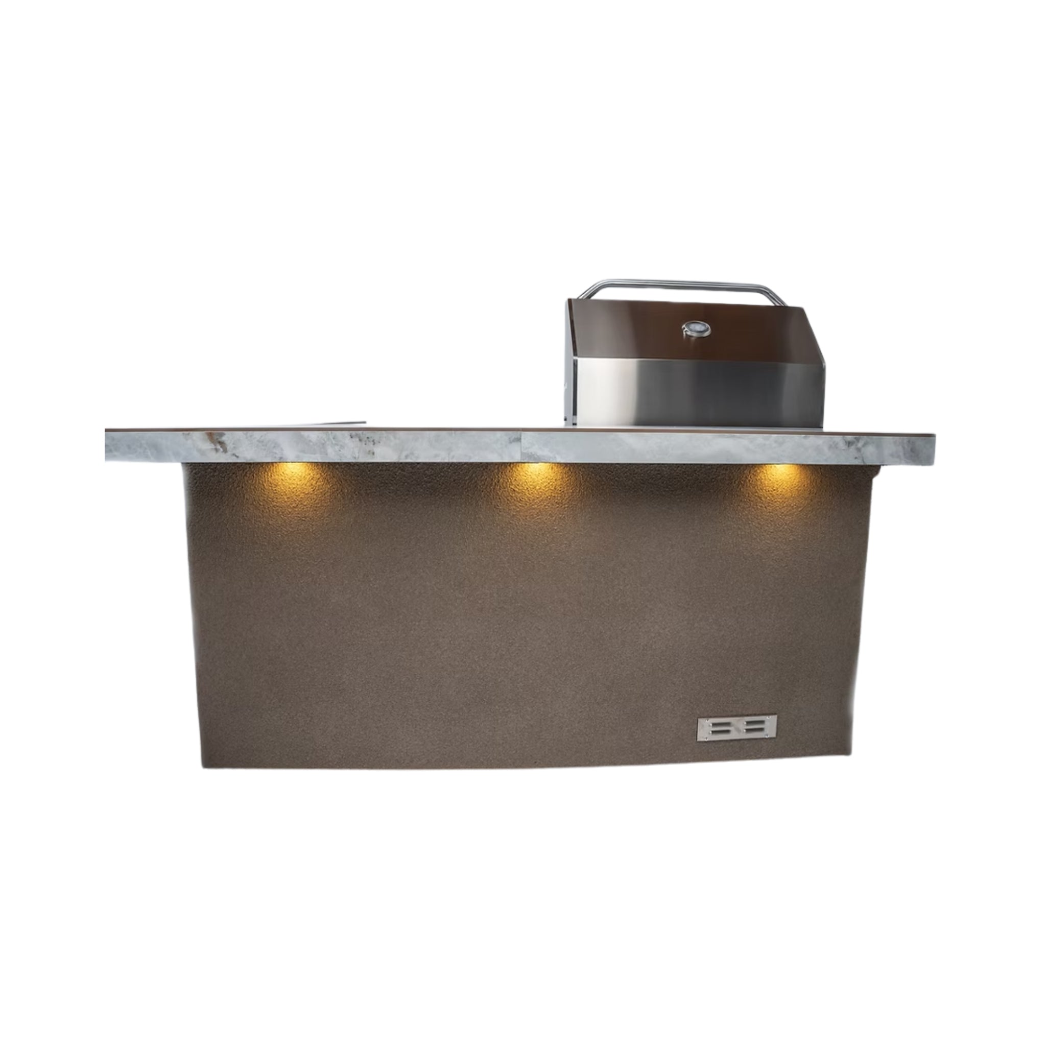 KoKoMo Grills St.John 7FT BBQ Island With LEDs, Built-In BBQ And Refrigerator [Made-To-Order]