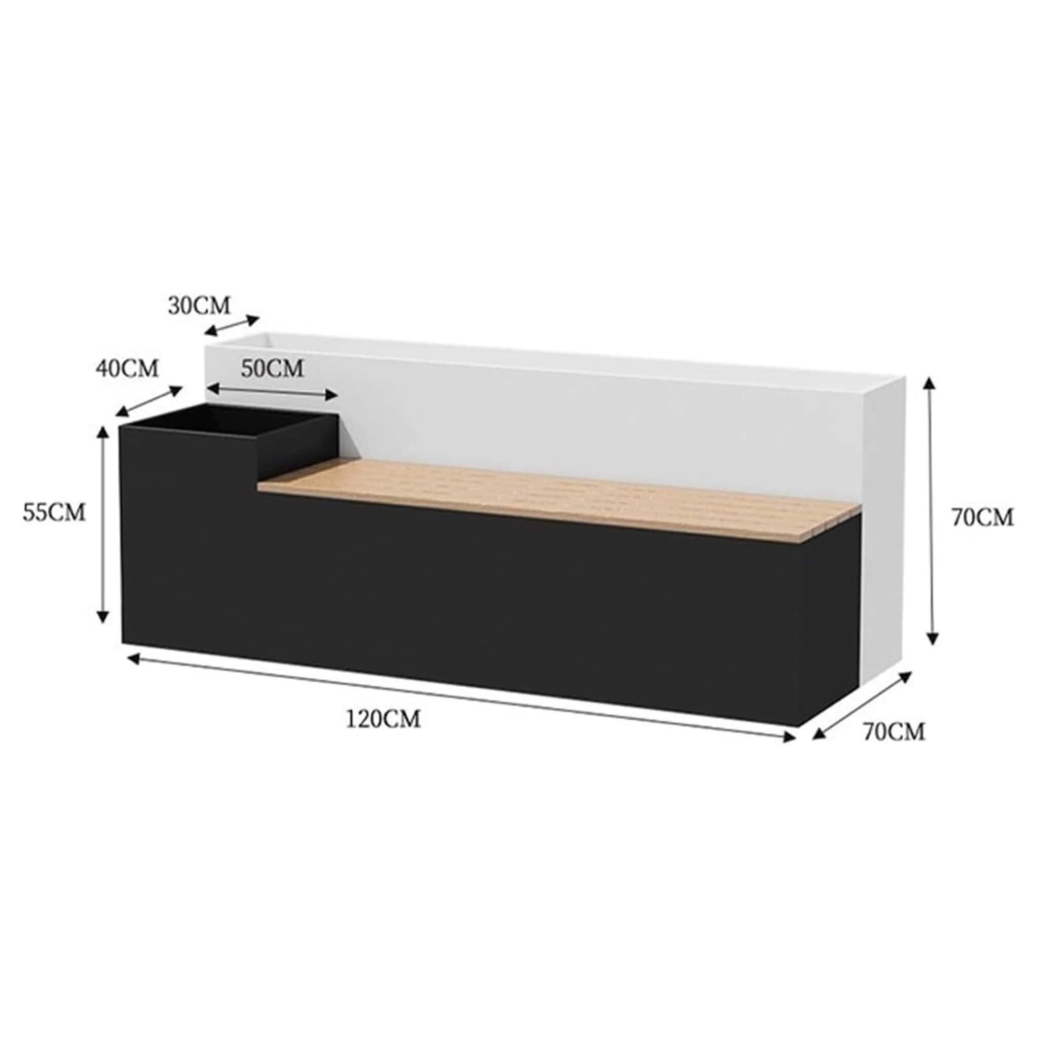 Large Outdoor All-Weather Commercial Flower Box Potting Bench [Made To Order]