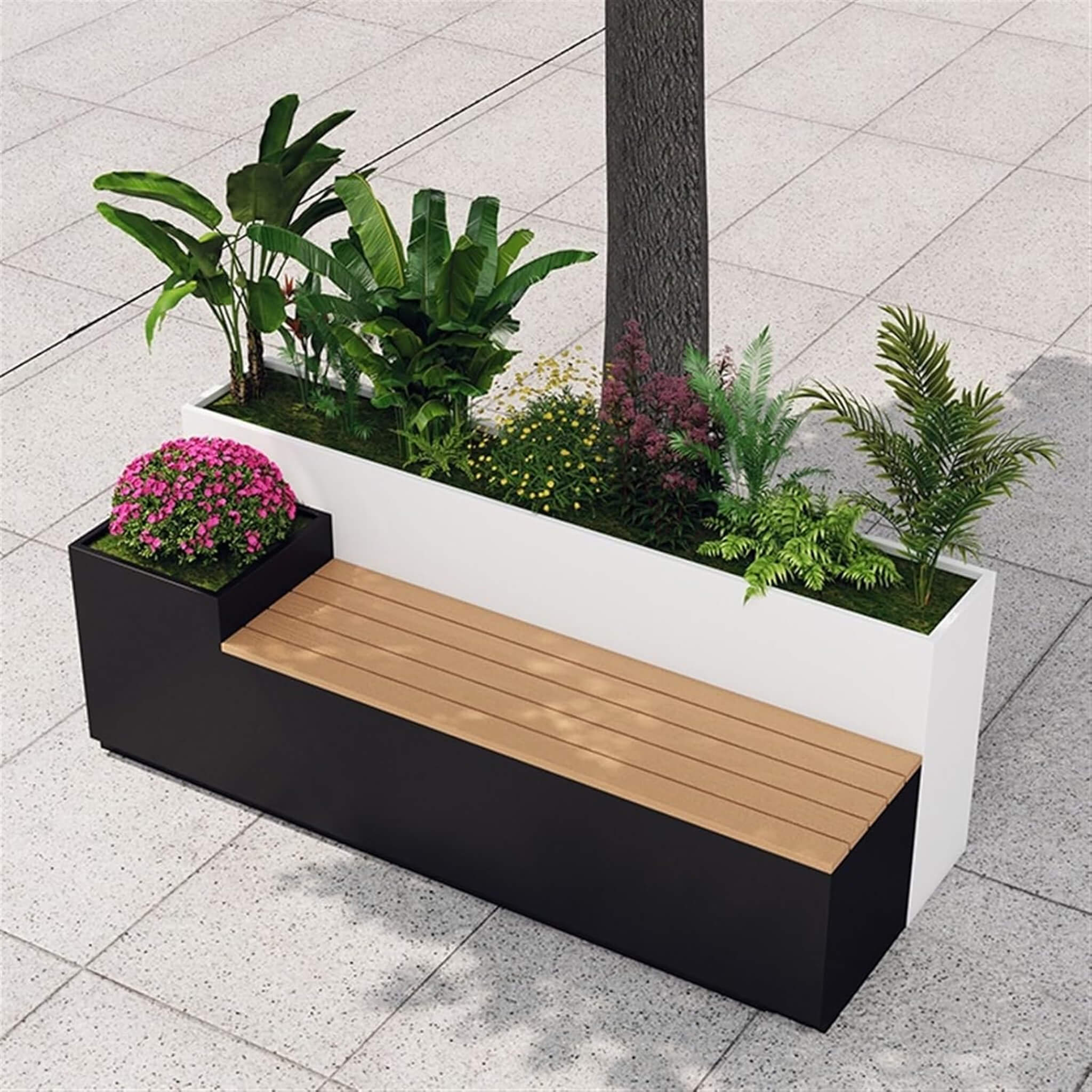 Large Outdoor All-Weather Commercial Flower Box Potting Bench [Made To Order]