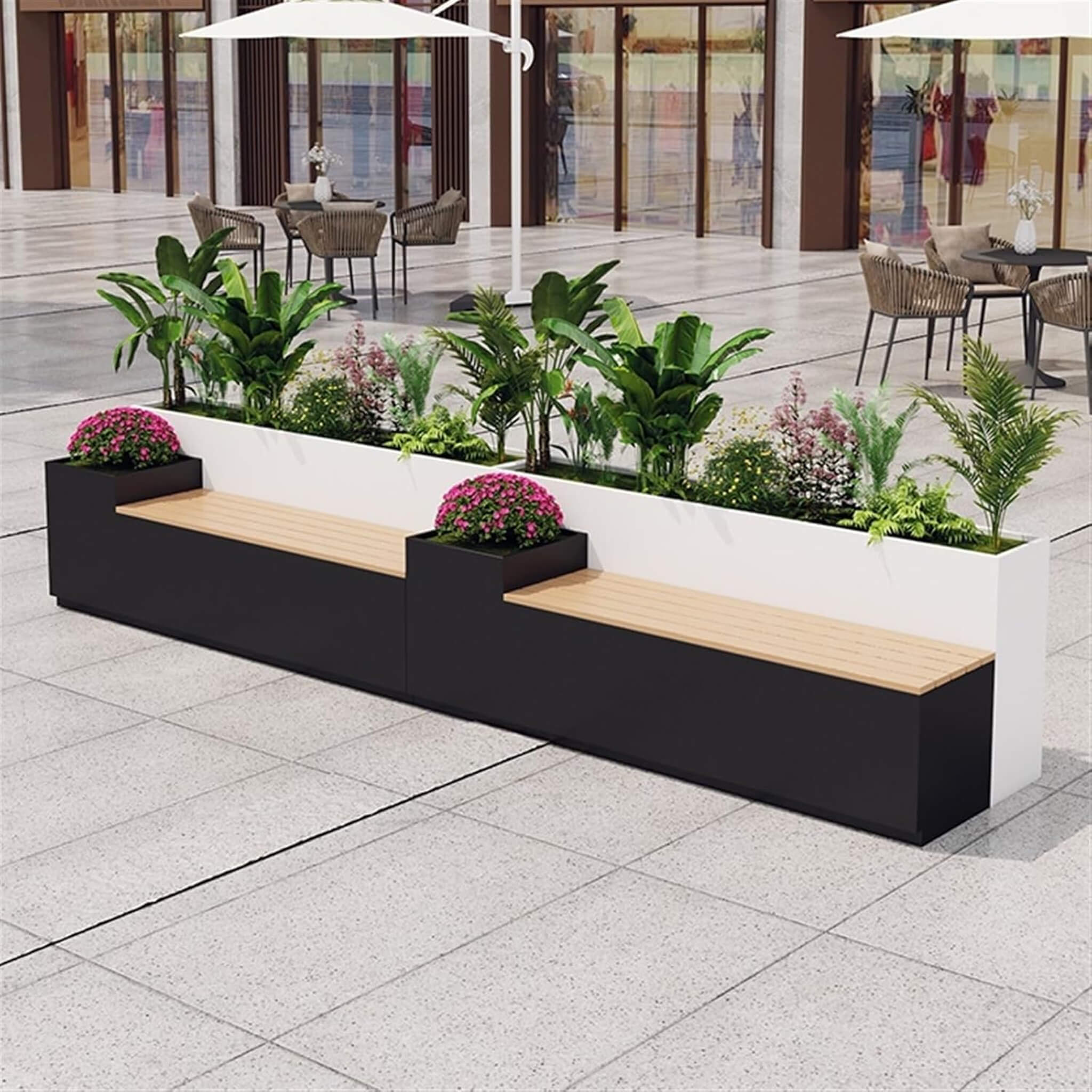 Large Outdoor All-Weather Commercial Flower Box Potting Bench [Made To Order]