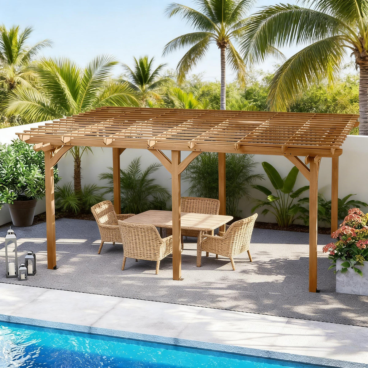 Premium Outdoor Wooden Grape Trellis Pergola (SAK18579)
