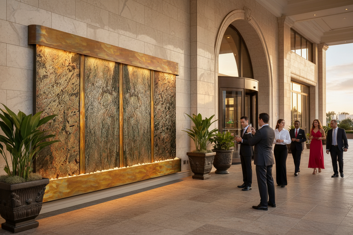 Adagio Regal Falls Wall Mounted Water Feature (120” x 69” x 6”)