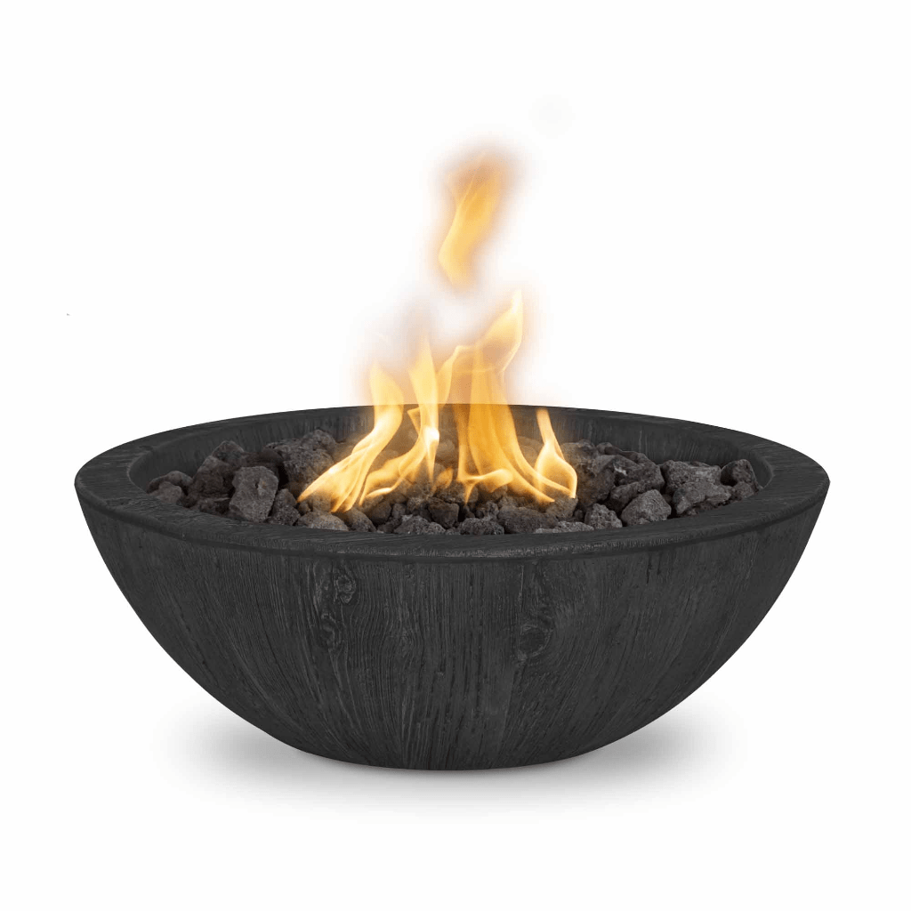 The Outdoor Plus: Sedona 27" Wood Grain GFRC Round Fire Bowl