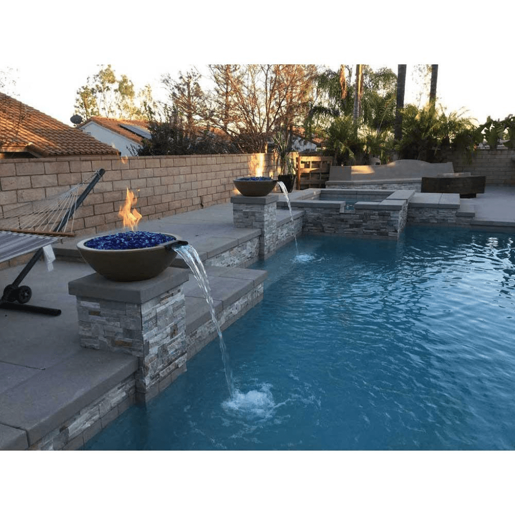 The Outdoor Plus: Sedona 33" GFRC Concrete Fire & Water Bowl