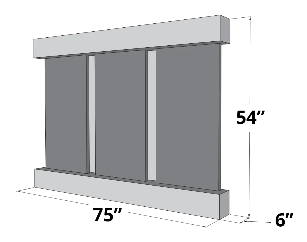 Adagio Olympus Falls Wall Mounted Water Feature (75" x 54" x 6")