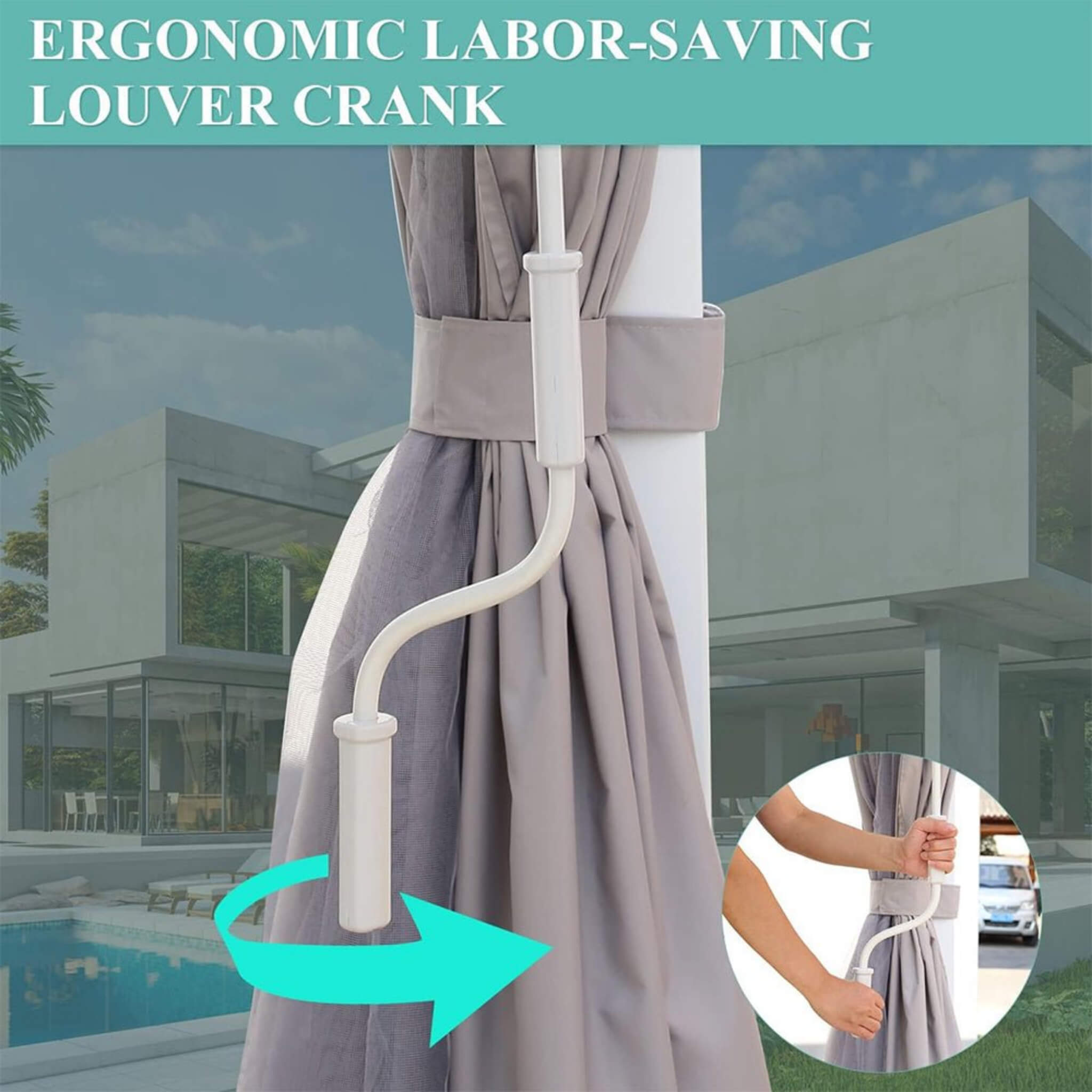 12X20 FT Alora Outdoor Hardtop Louvered Pergola With Adjustable Aluminum Rainproof Roof (SAK18625)